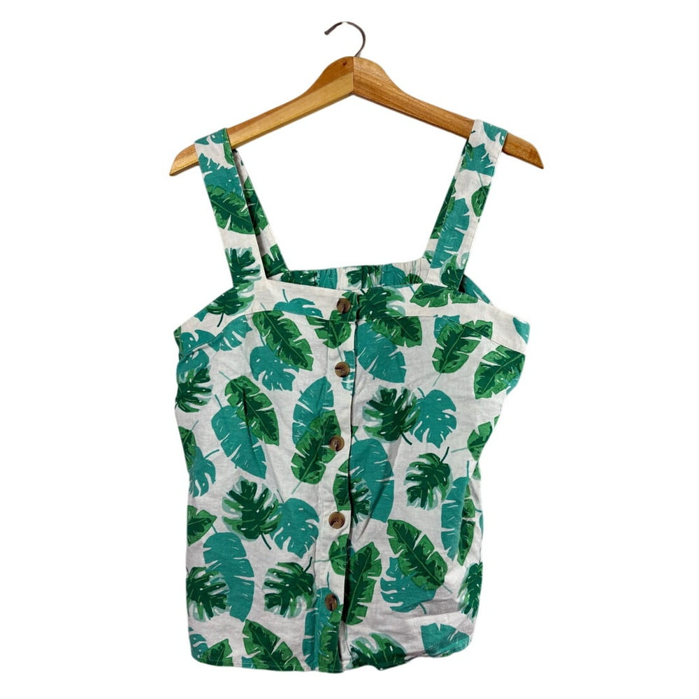 Women's Linen J.Crew Monstera Tank Top M